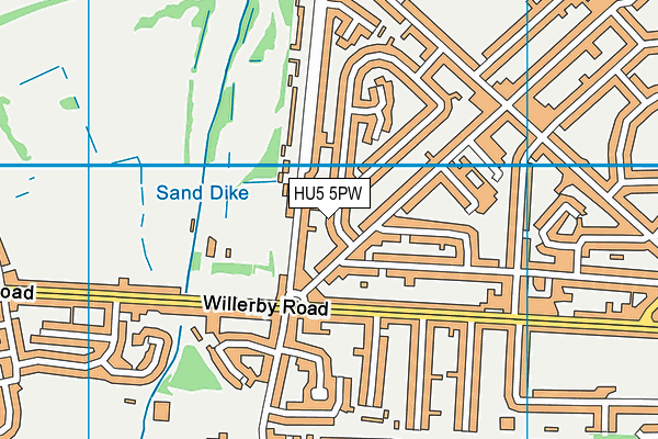 HU5 5PW map - OS VectorMap District (Ordnance Survey)
