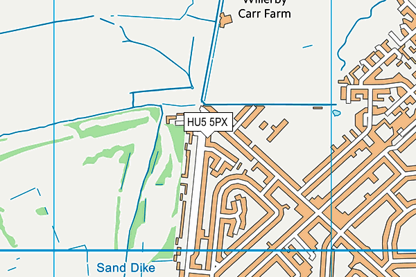 HU5 5PX map - OS VectorMap District (Ordnance Survey)