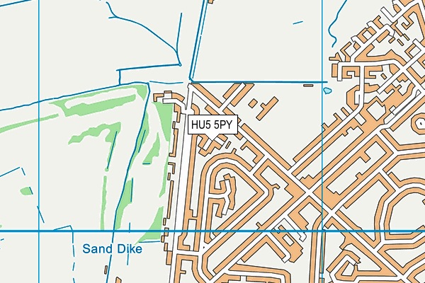 HU5 5PY map - OS VectorMap District (Ordnance Survey)