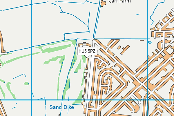 HU5 5PZ map - OS VectorMap District (Ordnance Survey)