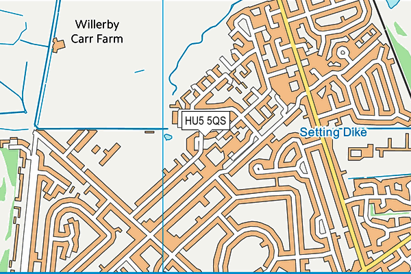 HU5 5QS map - OS VectorMap District (Ordnance Survey)