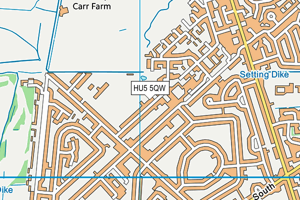 HU5 5QW map - OS VectorMap District (Ordnance Survey)