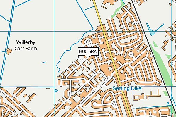 HU5 5RA map - OS VectorMap District (Ordnance Survey)