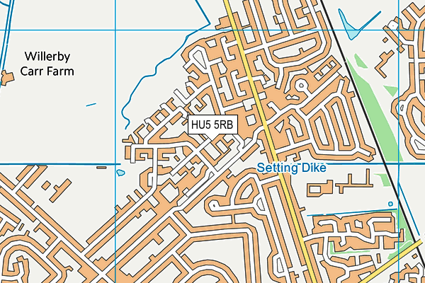 HU5 5RB map - OS VectorMap District (Ordnance Survey)