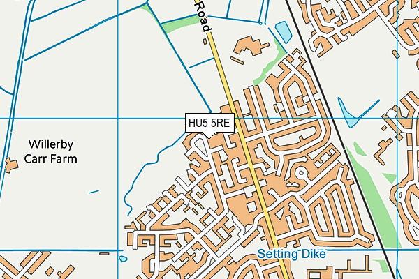 HU5 5RE map - OS VectorMap District (Ordnance Survey)