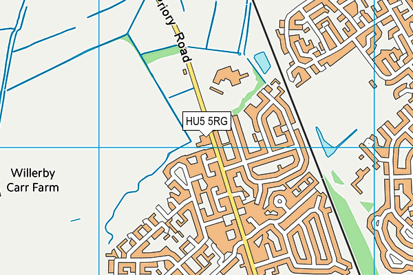 HU5 5RG map - OS VectorMap District (Ordnance Survey)