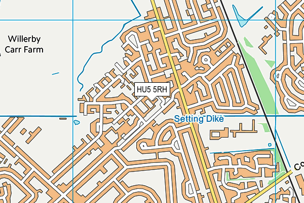 HU5 5RH map - OS VectorMap District (Ordnance Survey)