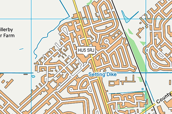 HU5 5RJ map - OS VectorMap District (Ordnance Survey)