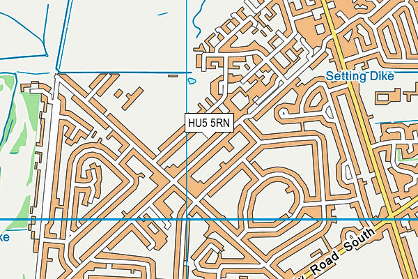 HU5 5RN map - OS VectorMap District (Ordnance Survey)