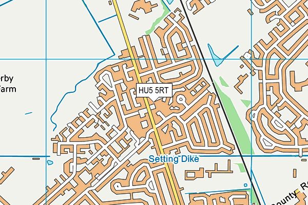 HU5 5RT map - OS VectorMap District (Ordnance Survey)