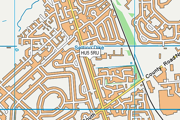 HU5 5RU map - OS VectorMap District (Ordnance Survey)