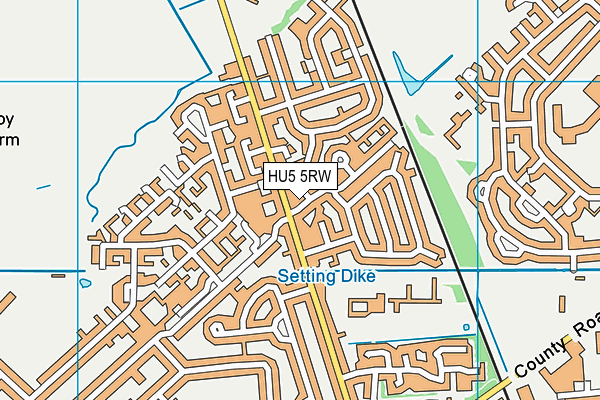 HU5 5RW map - OS VectorMap District (Ordnance Survey)