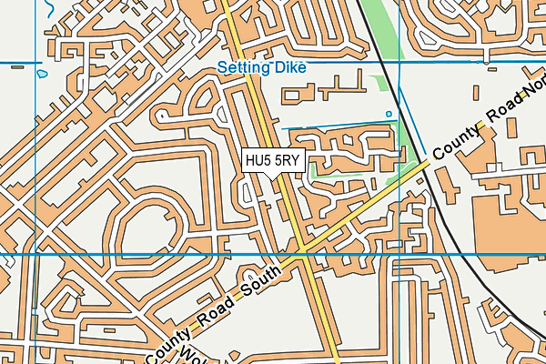 HU5 5RY map - OS VectorMap District (Ordnance Survey)