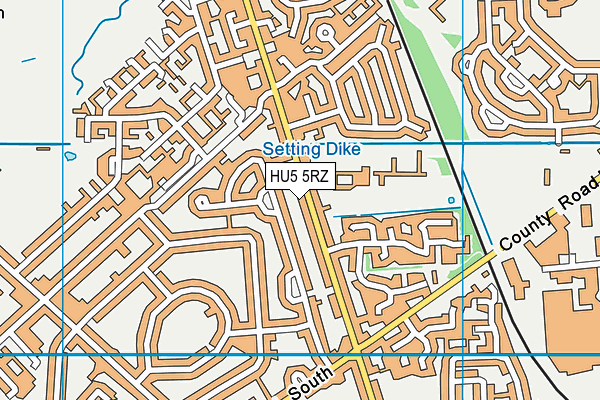 HU5 5RZ map - OS VectorMap District (Ordnance Survey)