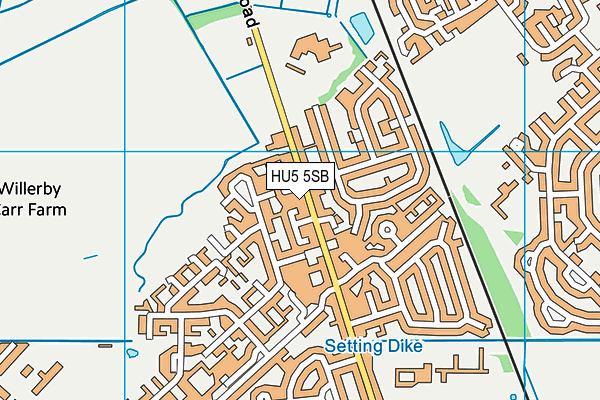 HU5 5SB map - OS VectorMap District (Ordnance Survey)