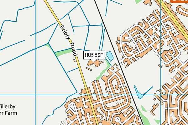 HU5 5SF map - OS VectorMap District (Ordnance Survey)