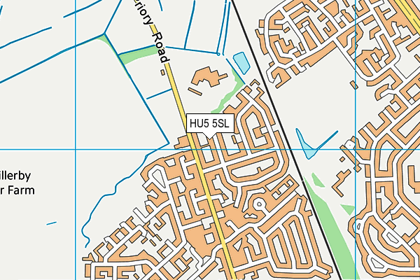 HU5 5SL map - OS VectorMap District (Ordnance Survey)