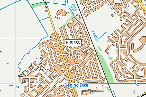 HU5 5SN map - OS VectorMap District (Ordnance Survey)