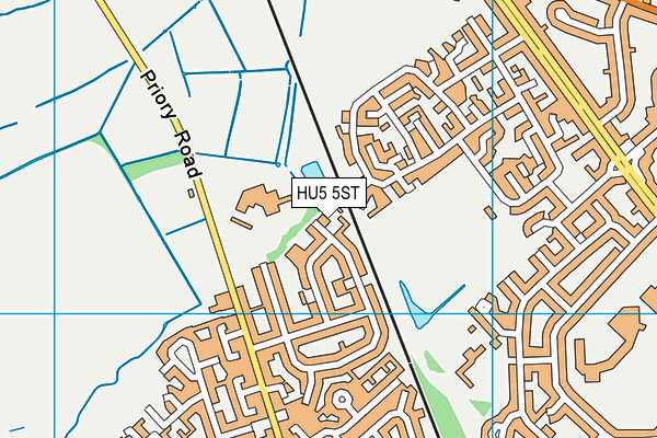 HU5 5ST map - OS VectorMap District (Ordnance Survey)