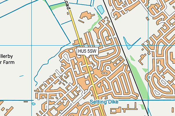 HU5 5SW map - OS VectorMap District (Ordnance Survey)