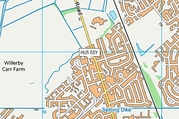 HU5 5SY map - OS VectorMap District (Ordnance Survey)