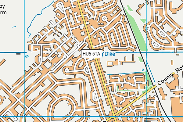 HU5 5TA map - OS VectorMap District (Ordnance Survey)
