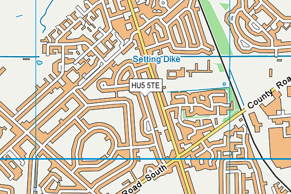 HU5 5TE map - OS VectorMap District (Ordnance Survey)