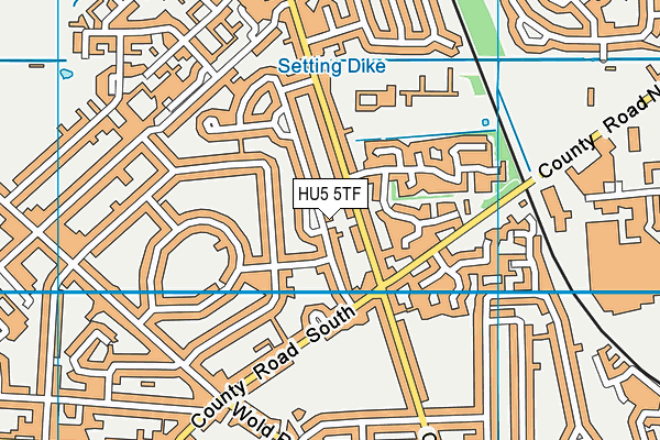 HU5 5TF map - OS VectorMap District (Ordnance Survey)