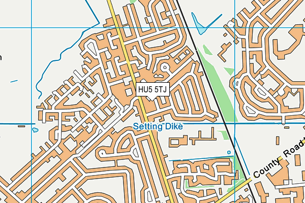 HU5 5TJ map - OS VectorMap District (Ordnance Survey)