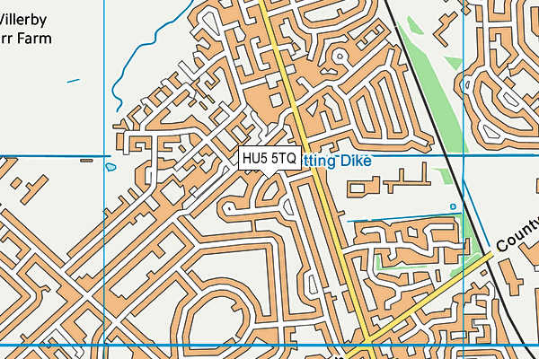 HU5 5TQ map - OS VectorMap District (Ordnance Survey)