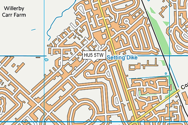 HU5 5TW map - OS VectorMap District (Ordnance Survey)