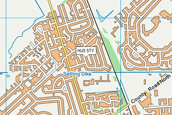 HU5 5TY map - OS VectorMap District (Ordnance Survey)