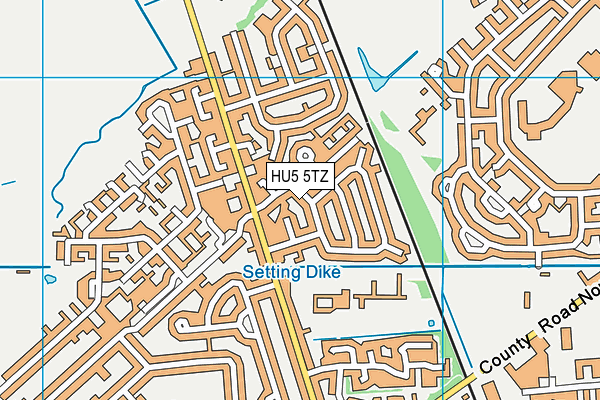HU5 5TZ map - OS VectorMap District (Ordnance Survey)