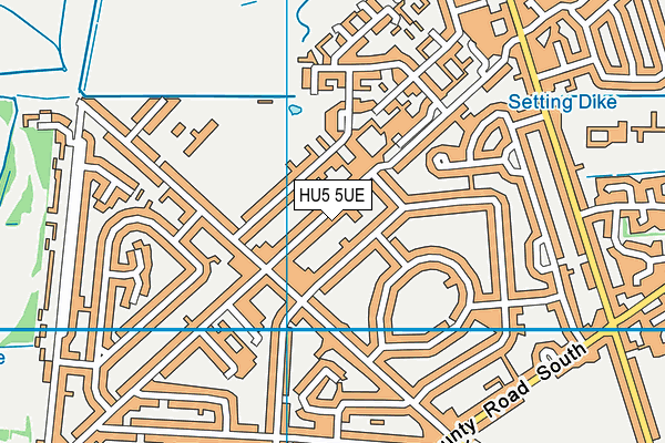 HU5 5UE map - OS VectorMap District (Ordnance Survey)