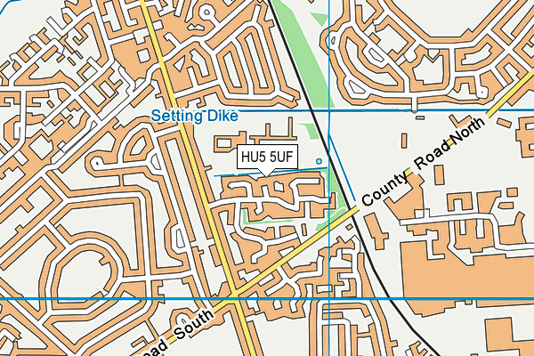 HU5 5UF map - OS VectorMap District (Ordnance Survey)