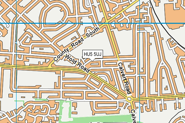 HU5 5UJ map - OS VectorMap District (Ordnance Survey)