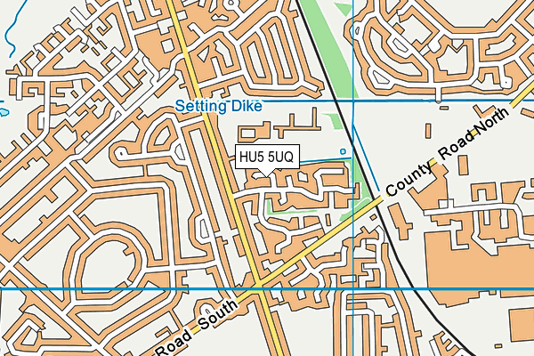 HU5 5UQ map - OS VectorMap District (Ordnance Survey)