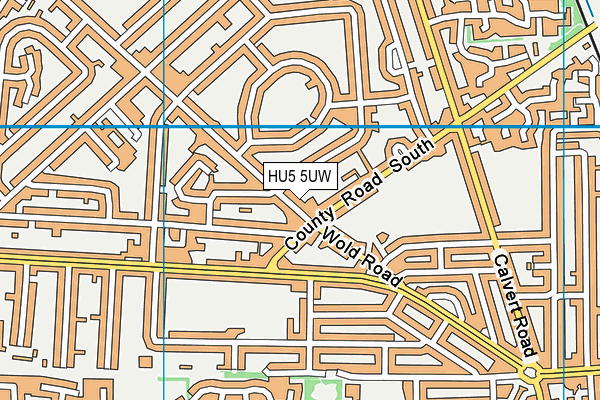 HU5 5UW map - OS VectorMap District (Ordnance Survey)