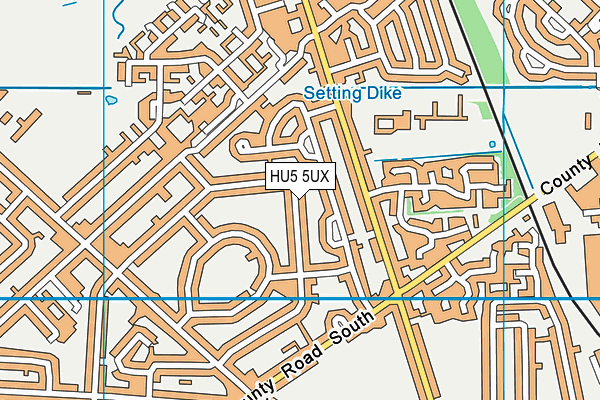 HU5 5UX map - OS VectorMap District (Ordnance Survey)