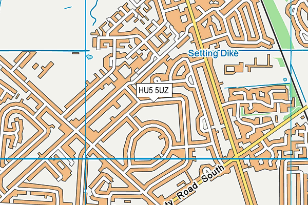 HU5 5UZ map - OS VectorMap District (Ordnance Survey)