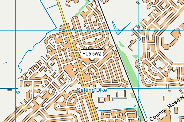 HU5 5WZ map - OS VectorMap District (Ordnance Survey)