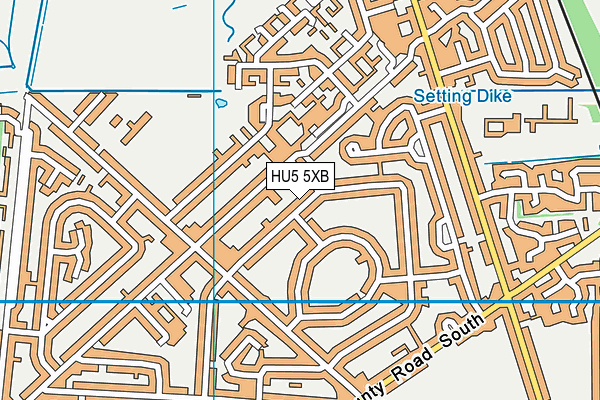 HU5 5XB map - OS VectorMap District (Ordnance Survey)