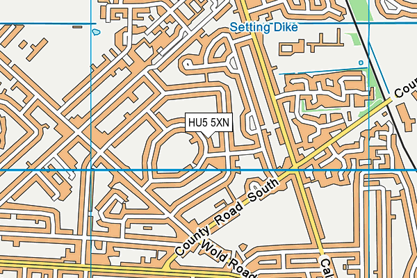 HU5 5XN map - OS VectorMap District (Ordnance Survey)