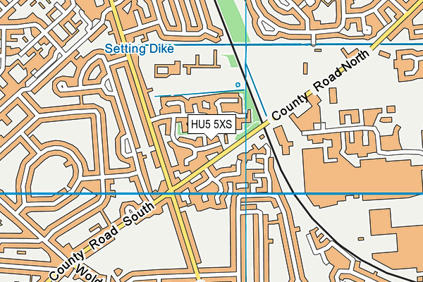 HU5 5XS map - OS VectorMap District (Ordnance Survey)