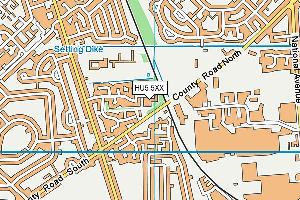 HU5 5XX map - OS VectorMap District (Ordnance Survey)