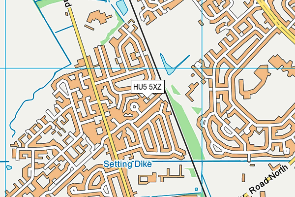 HU5 5XZ map - OS VectorMap District (Ordnance Survey)