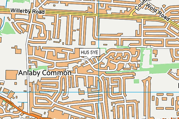 HU5 5YE map - OS VectorMap District (Ordnance Survey)