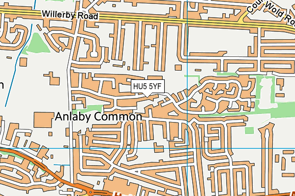 HU5 5YF map - OS VectorMap District (Ordnance Survey)