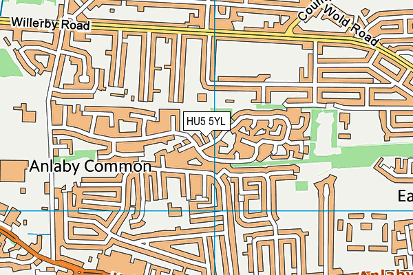 HU5 5YL map - OS VectorMap District (Ordnance Survey)