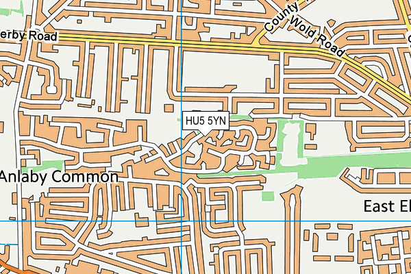HU5 5YN map - OS VectorMap District (Ordnance Survey)